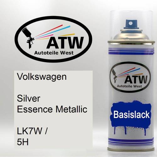 Volkswagen, Silver Essence Metallic, LK7W / 5H: 400ml Sprühdose, von ATW Autoteile West.